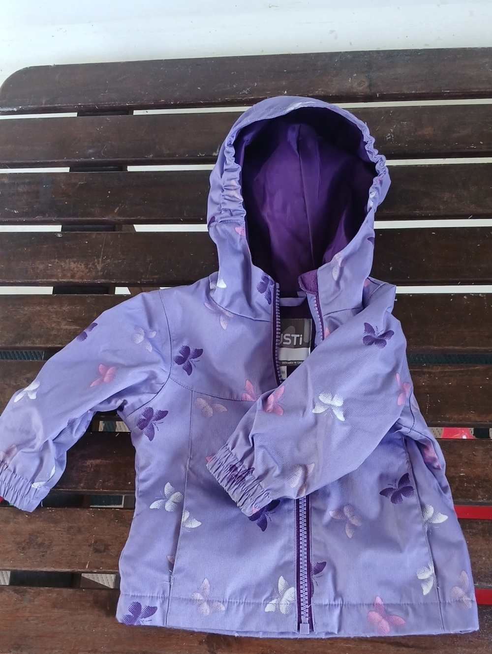 Gusti Kids Purple Hooded Rain Jacket